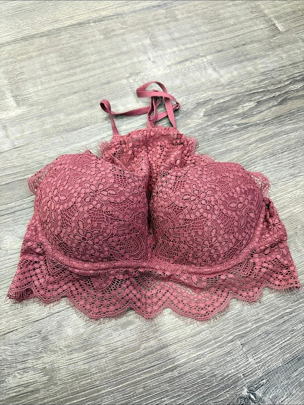 PINK Victoria Secret Lace Halter Bralette Pink